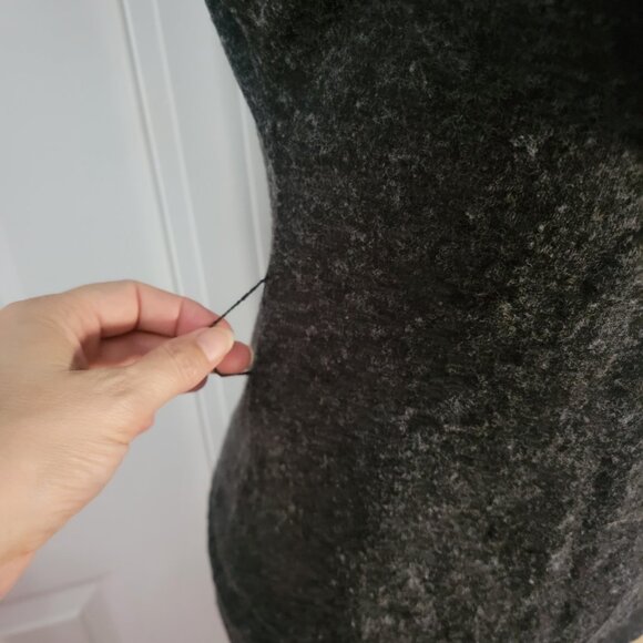 Almost Famous Women's Grey Cowl Neck Lace Insert Short Sleeve Sweater - Picture 9 of 13